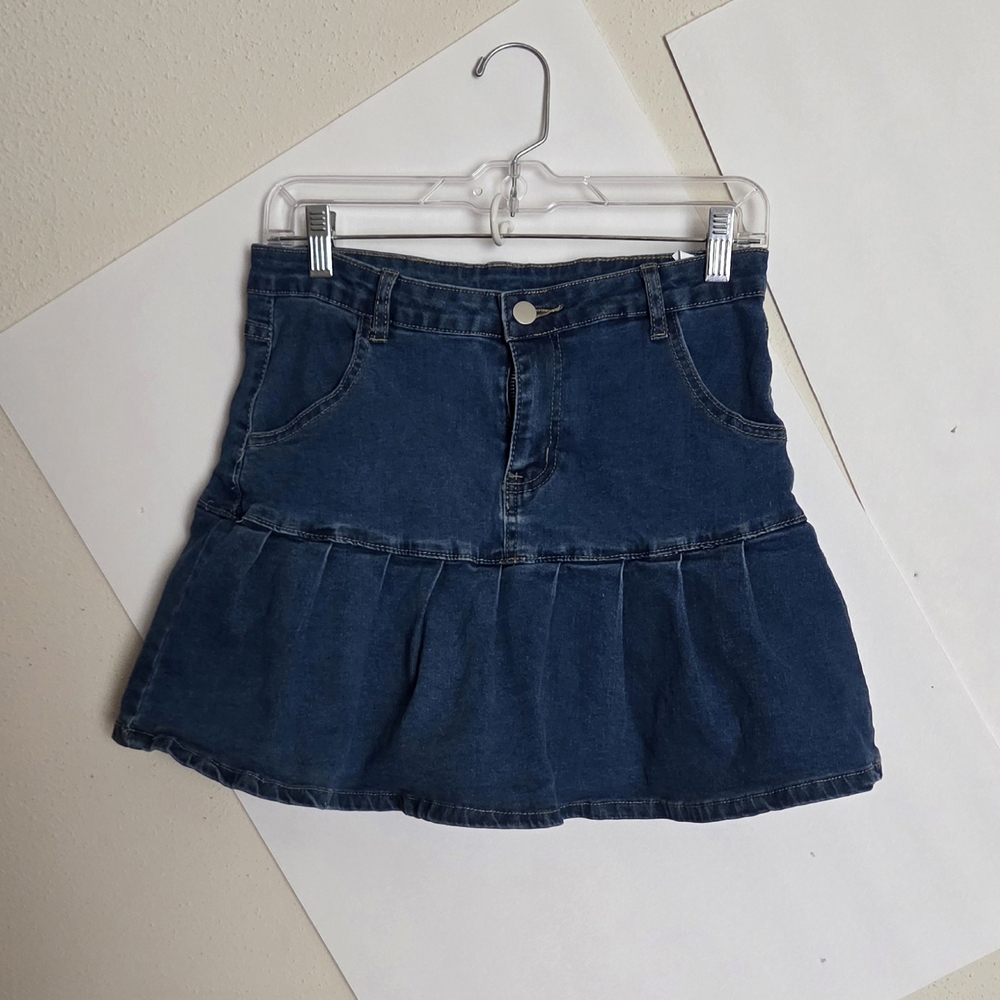 Denim Blue Junior's Ruffled Skirt (Sz. S)